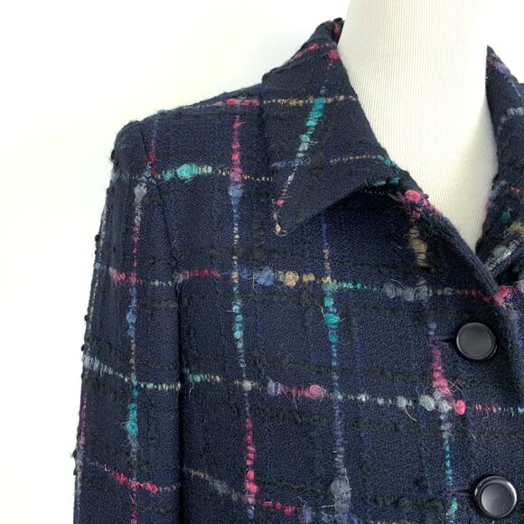 Vintage Herbert Grossman Rare Multi Color Rainbow Wool Tweed Blazer Sz 8-6 - Picture 9 of 16